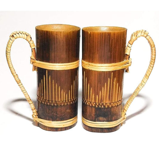 Eco-Friendly Bamboo Mug with Handle | Sustainable Drinkware |400 Ml -2 Pieces