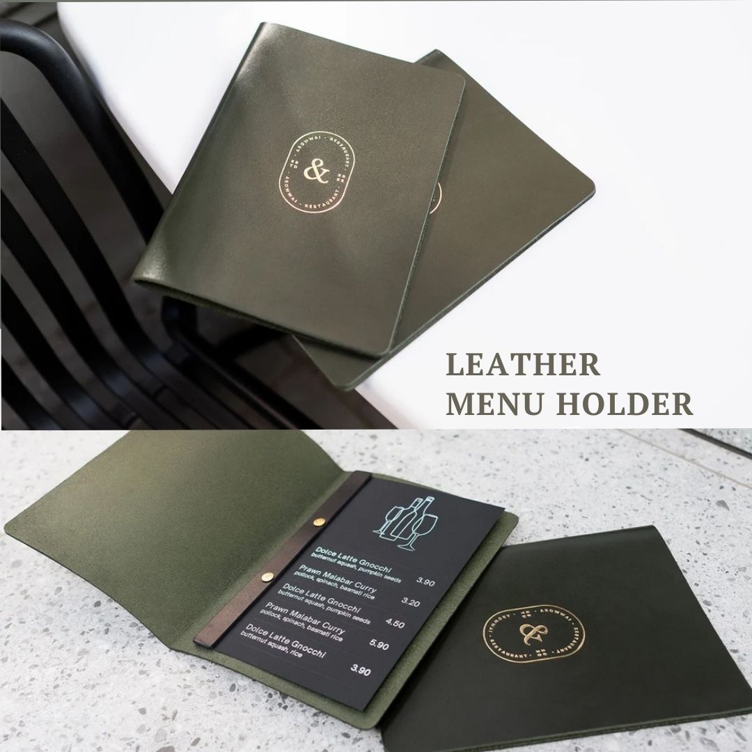 Luxury Leather Restaurant Menu Covers | Custom Branding Options ...