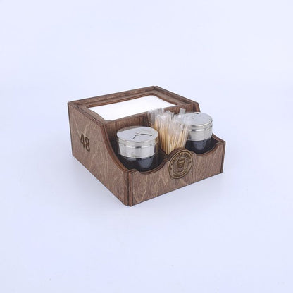 Custom Made wooden Napkin holder,Salt & Pepper Holder