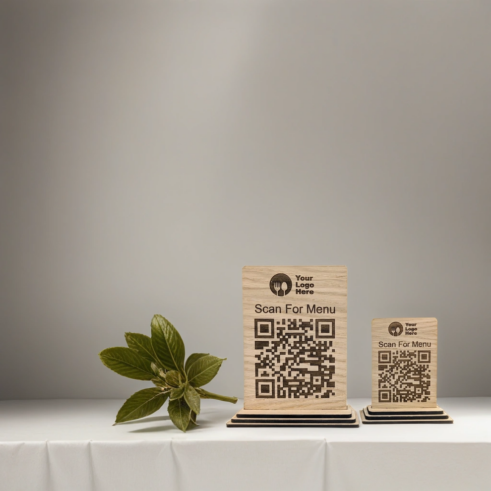Custom made QR Code Menu Sign, Custom Engraved Wooden Restaurant Sign ...
