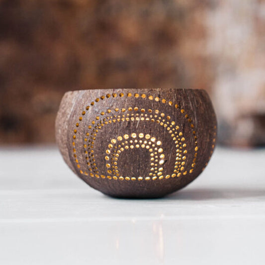 Coconut Tea-Light Candle Holder(Exotica)- Ideal For Hotels,SPA,Weddings, Home Decor & Gardens