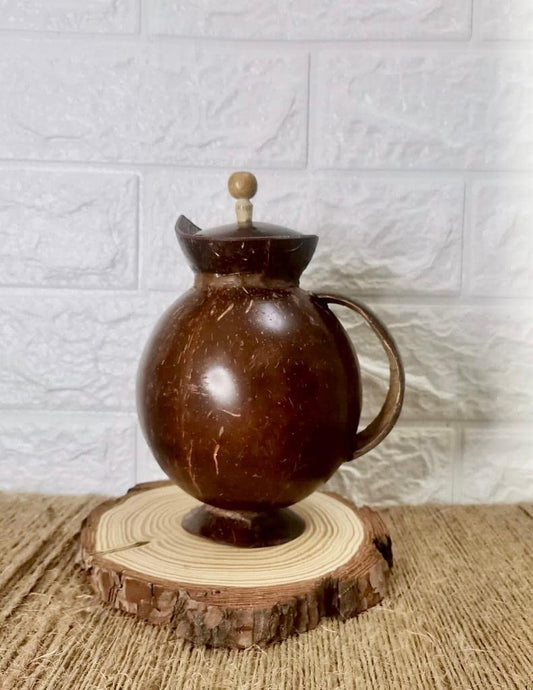 Handmade Natural Coconut Shell Tea Pot/Water Jar(1 Nos)/750 Ml/100% Natural/Eco Friendly/Tea Set,Coffee Serving